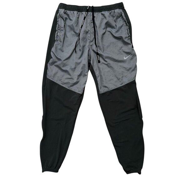 Nike Therma Essential Running Pants Mens Size L Ankle Zip Drawstring Gray - Picture 1 of 8